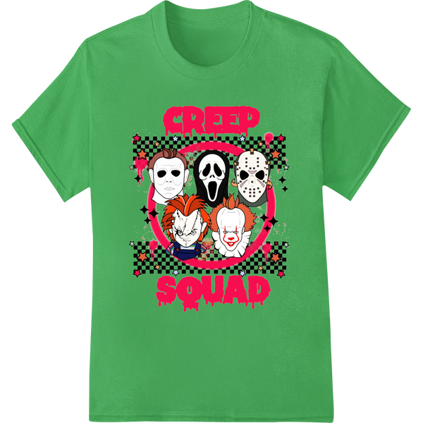 Creep Squad: Spooky Halloween DTF Heat Transfer on green shirt - SUPERDTF-DTF Prints-DTF Transfers-Custom DTF Prints