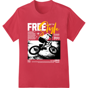 Edgy Monochrome Bicycle Silhouette DTF Print Heat Transfer featuring professional DTF print shop