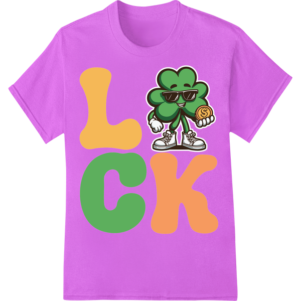 Lucky Shamrock Shades: St. Patrick's Day DTF Print Transfer on purple shirt - SUPERDTF-DTF Prints-DTF Transfers-Custom DTF Prints