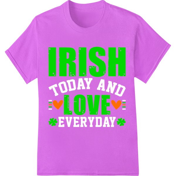 Vibrant Irish Love DTF Print Heat Transfer for St. Patrick's Day on purple shirt - SUPERDTF-DTF Prints-DTF Transfers-Custom DTF Prints