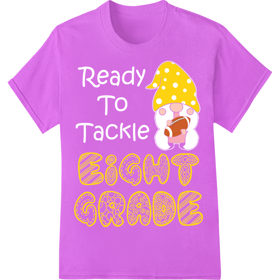 Funky 'Eight Grade' Mushroom Back-to-School DTF Print on purple shirt - SUPERDTF-DTF Prints-DTF Transfers-Custom DTF Prints