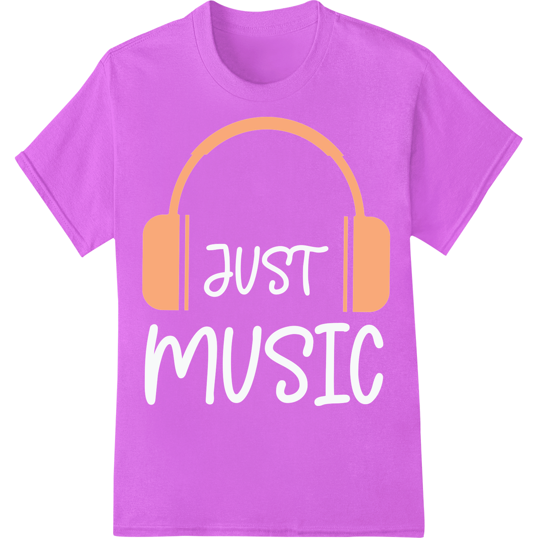 Headphones DTF Print Transfer - Musician Must-Have Merch on purple shirt - SUPERDTF-DTF Prints-DTF Transfers-Custom DTF Prints