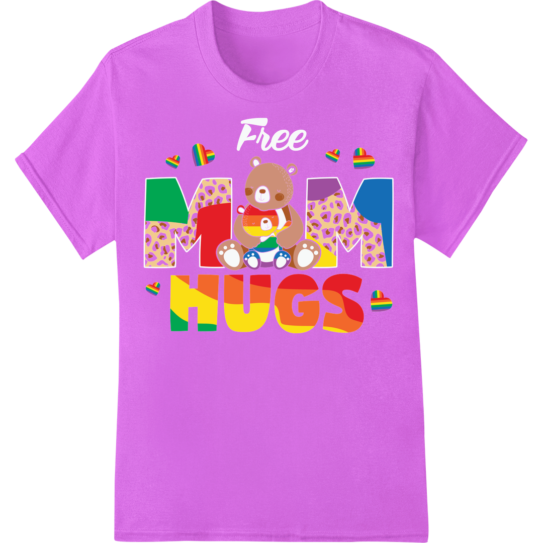 Embrace Diversity with This Adorable LGBT Pride Hug Design on purple shirt - SUPERDTF-DTF Prints-DTF Transfers-Custom DTF Prints