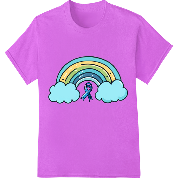 Vibrant Rainbow Ribbon Diabetes Awareness DTF Print Transfer on purple shirt - SUPERDTF-DTF Prints-DTF Transfers-Custom DTF Prints