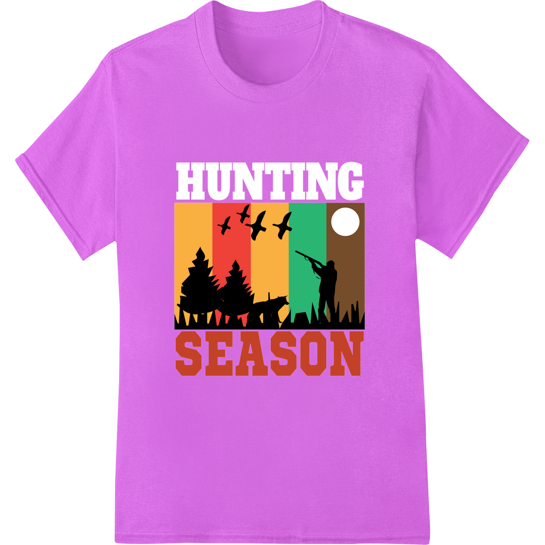 Embrace the Thrill: Vivid Hunting Sunset DTF Print Transfer on purple shirt - SUPERDTF-DTF Prints-DTF Transfers-Custom DTF Prints