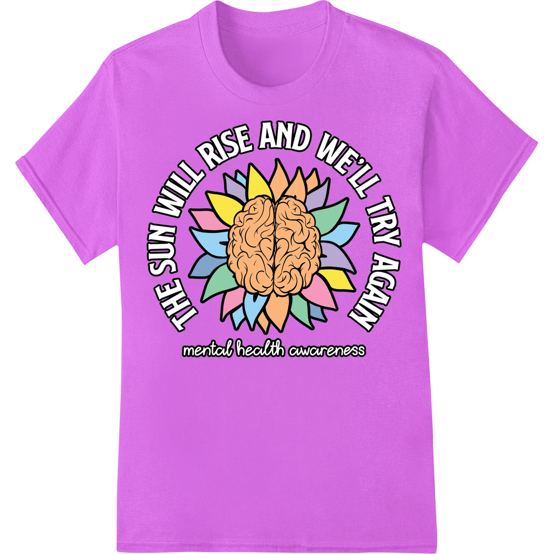 Resilient Mind: Inspiring Mental Health Awareness DTF Print on purple shirt - SUPERDTF-DTF Prints-DTF Transfers-Custom DTF Prints