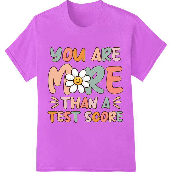 Affirm Students' Worth With This Motivational Test Day DTF Print on purple shirt - SUPERDTF-DTF Prints-DTF Transfers-Custom DTF Prints