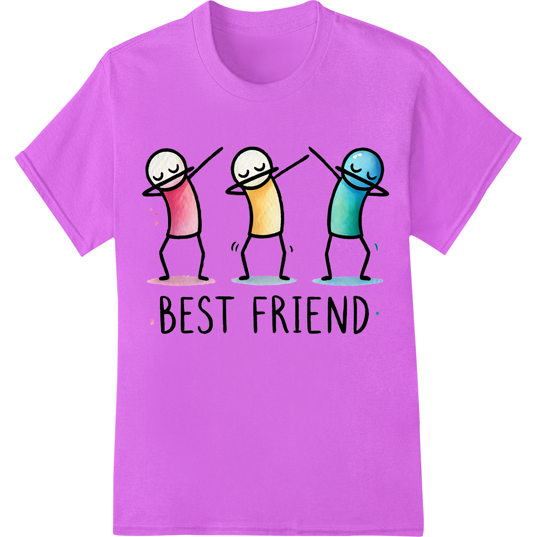 Vibrant 'Best Friend' DTF Print: Celebrate Unbreakable Bonds on purple shirt - SUPERDTF-DTF Prints-DTF Transfers-Custom DTF Prints