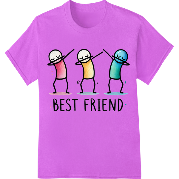 Vibrant 'Best Friend' DTF Print: Celebrate Unbreakable Bonds on purple shirt - SUPERDTF-DTF Prints-DTF Transfers-Custom DTF Prints