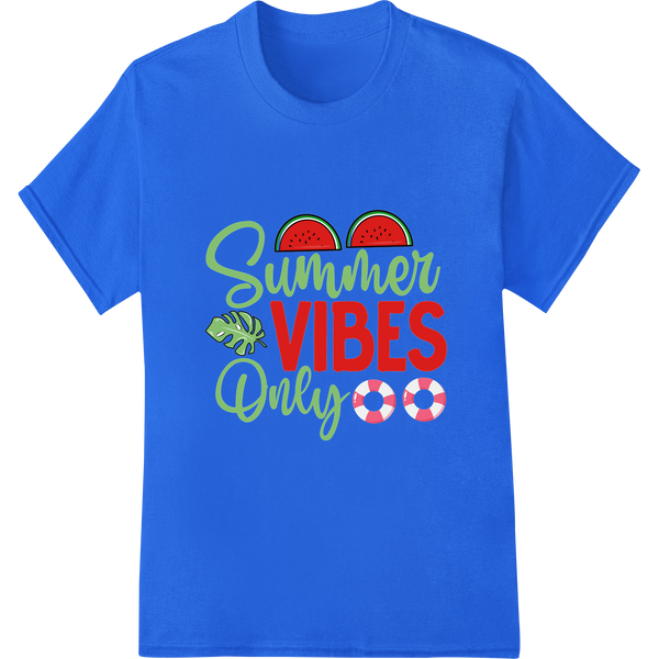 Summer Vibes Only: Watermelon Fun DTF Print Heat Transfer on blue shirt - SUPERDTF-DTF Prints-DTF Transfers-Custom DTF Prints