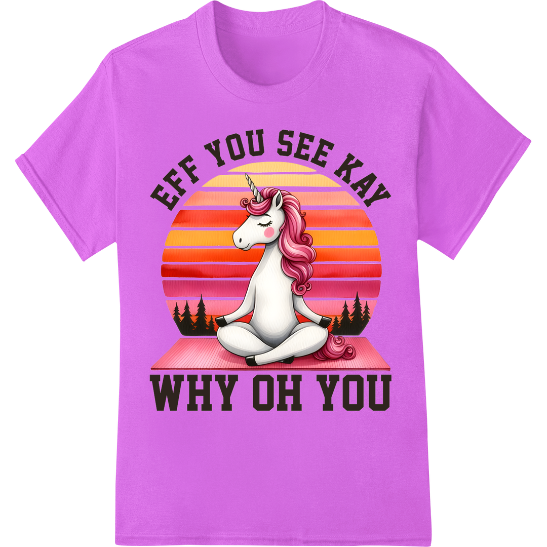 Sarcastic Unicorn DTF Print | Funny Custom T-Shirt Design on purple shirt - SUPERDTF-DTF Prints-DTF Transfers-Custom DTF Prints