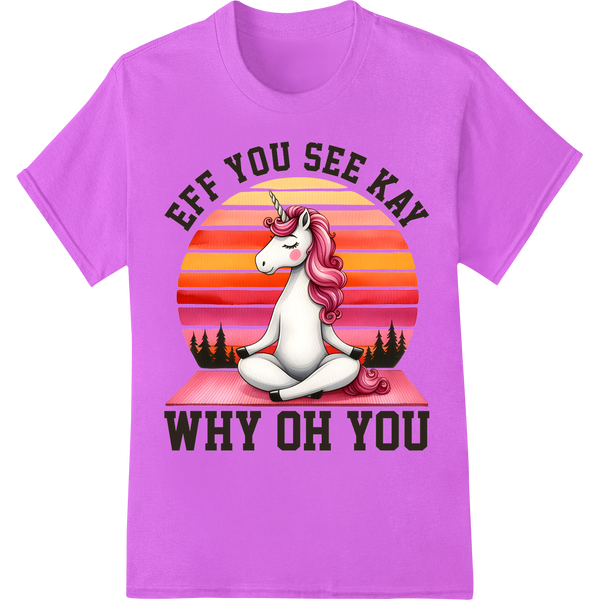 Sarcastic Unicorn DTF Print | Funny Custom T-Shirt Design on purple shirt - SUPERDTF-DTF Prints-DTF Transfers-Custom DTF Prints