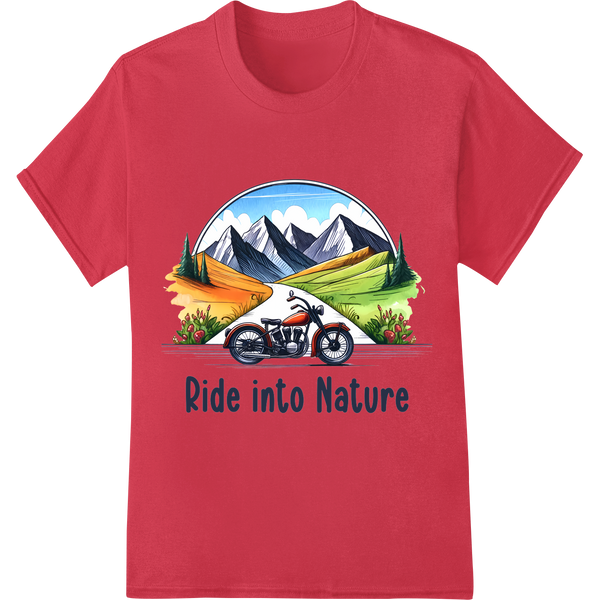 Ride into Nature: Adventurous DTF Print for Thrill-Seekers on red shirt - SUPERDTF-DTF Prints-DTF Transfers-Custom DTF Prints