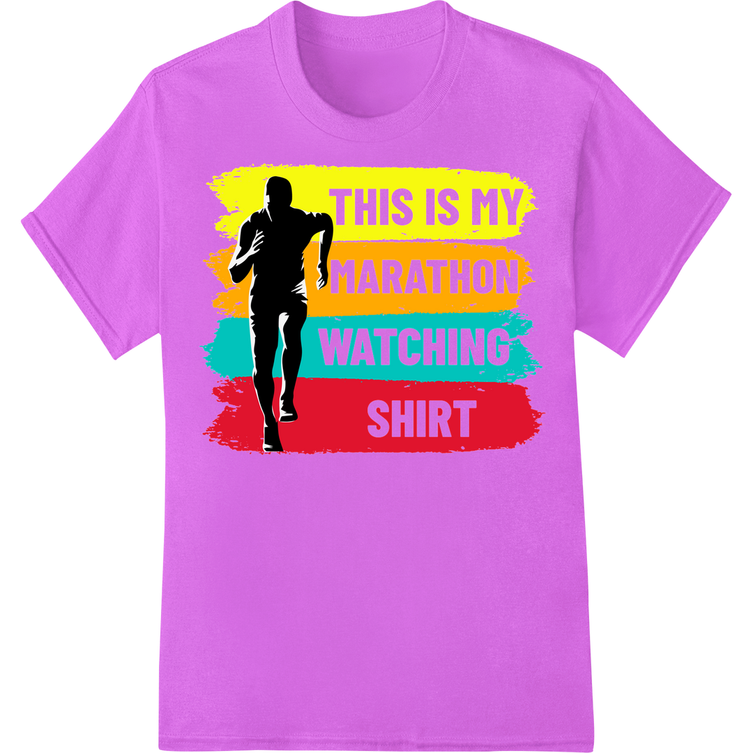 Bold Marathon Watching Pride DTF Print Heat Transfer on purple shirt - SUPERDTF-DTF Prints-DTF Transfers-Custom DTF Prints