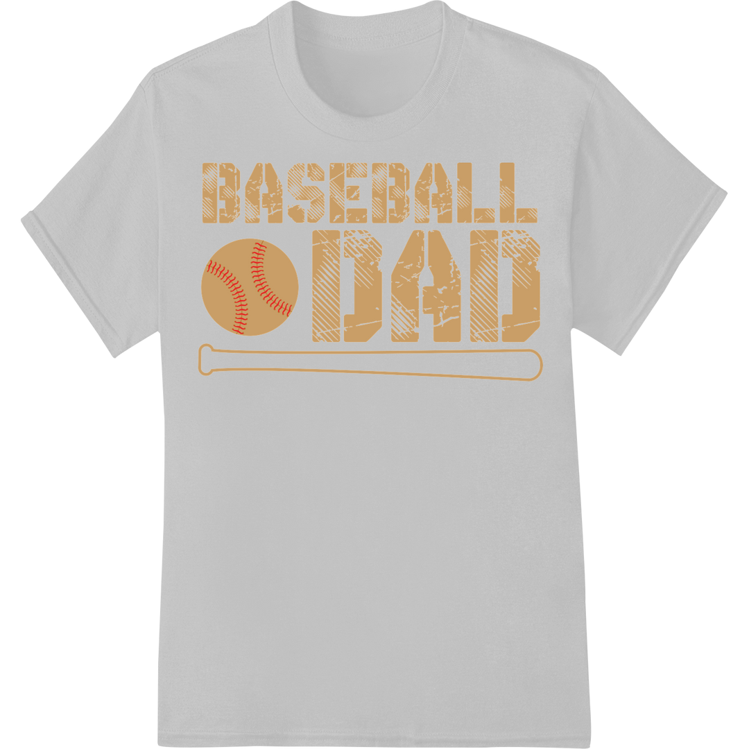 Vintage Baseball Dad | DTF Print Father's Day Gift Transfer on white shirt - SUPERDTF-DTF Prints-DTF Transfers-Custom DTF Prints