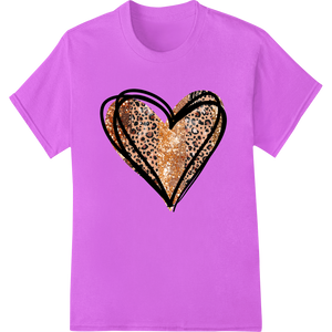 Premium quality bulk t-shirt printing on Wild at Heart: Dazzling Leopard Print Love Design