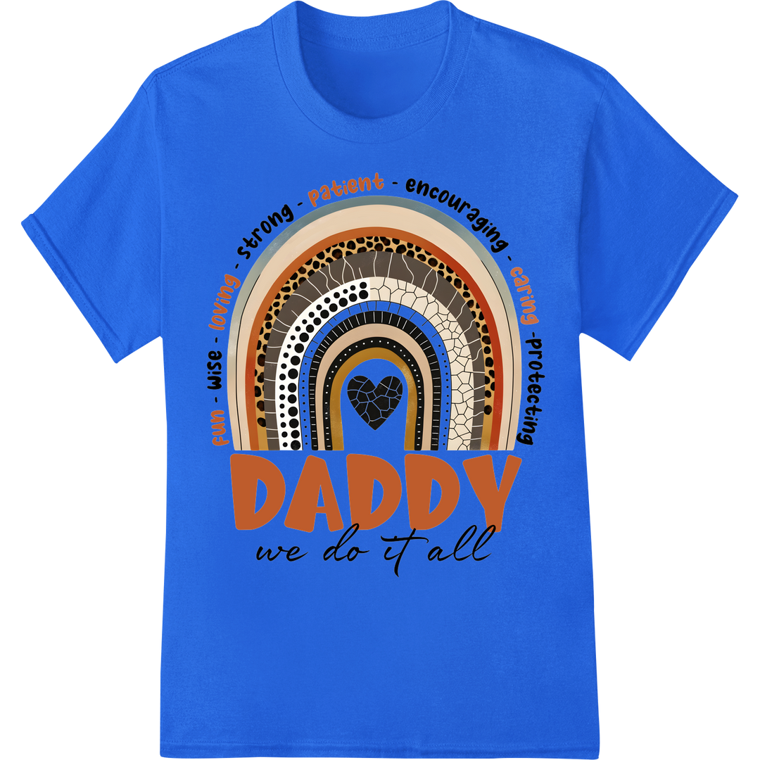 Retro Father's Day DTF Print Transfer: DADDY We Do It All on blue shirt - SUPERDTF-DTF Prints-DTF Transfers-Custom DTF Prints