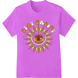 Stay Groovy: Retro '70s Hippie Mandala Sun Heat Transfer with custom customized apparel artwork