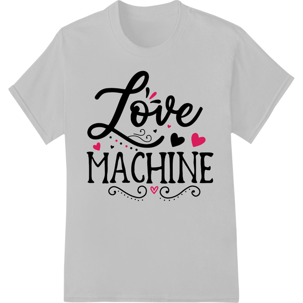 Playful 'Love Machine' Valentine's Day DTF Print Design on white shirt - SUPERDTF-DTF Prints-DTF Transfers-Custom DTF Prints