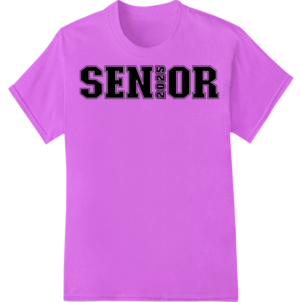 Bold 'SENIOR' DTF Print Heat Transfer for Graduation Gear on purple shirt - SUPERDTF-DTF Prints-DTF Transfers-Custom DTF Prints