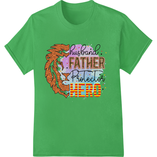 Fierce Loving Tiger Dad - Father's Day DTF Print Design on green shirt - SUPERDTF-DTF Prints-DTF Transfers-Custom DTF Prints