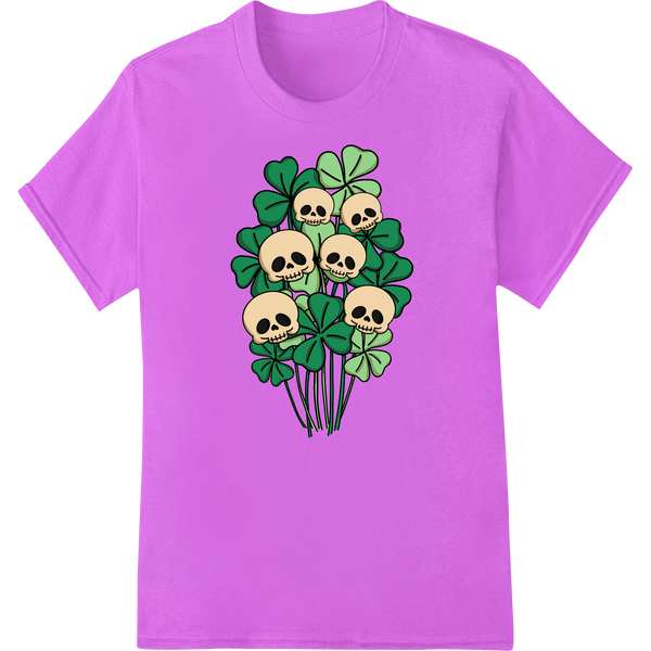 Spooky Lucky Skulls: St. Patrick's Day DTF Print Transfer on purple shirt - SUPERDTF-DTF Prints-DTF Transfers-Custom DTF Prints