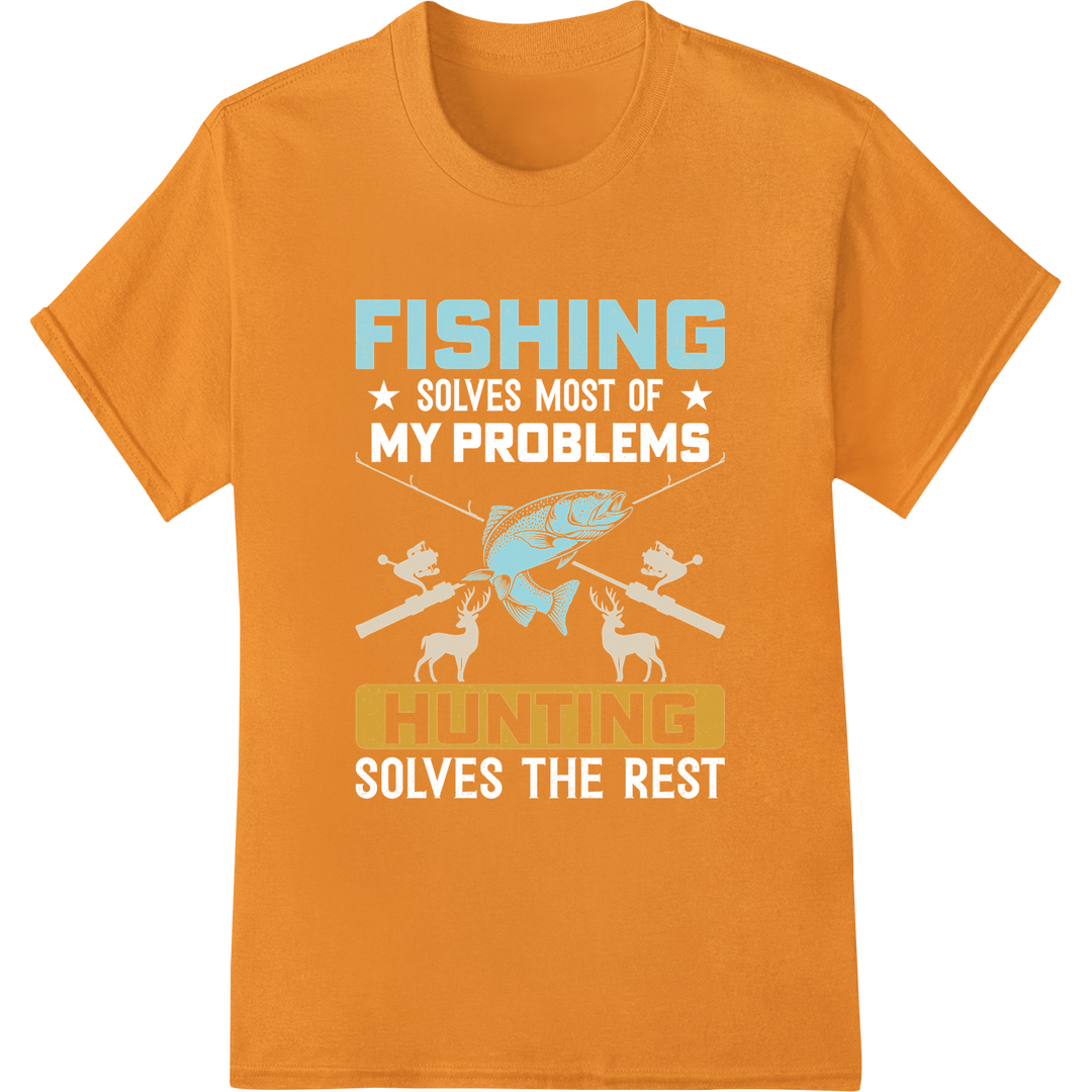 Fishing Hunting Outdoor Sports DTF Print Heat Transfer on orange shirt - SUPERDTF-DTF Prints-DTF Transfers-Custom DTF Prints