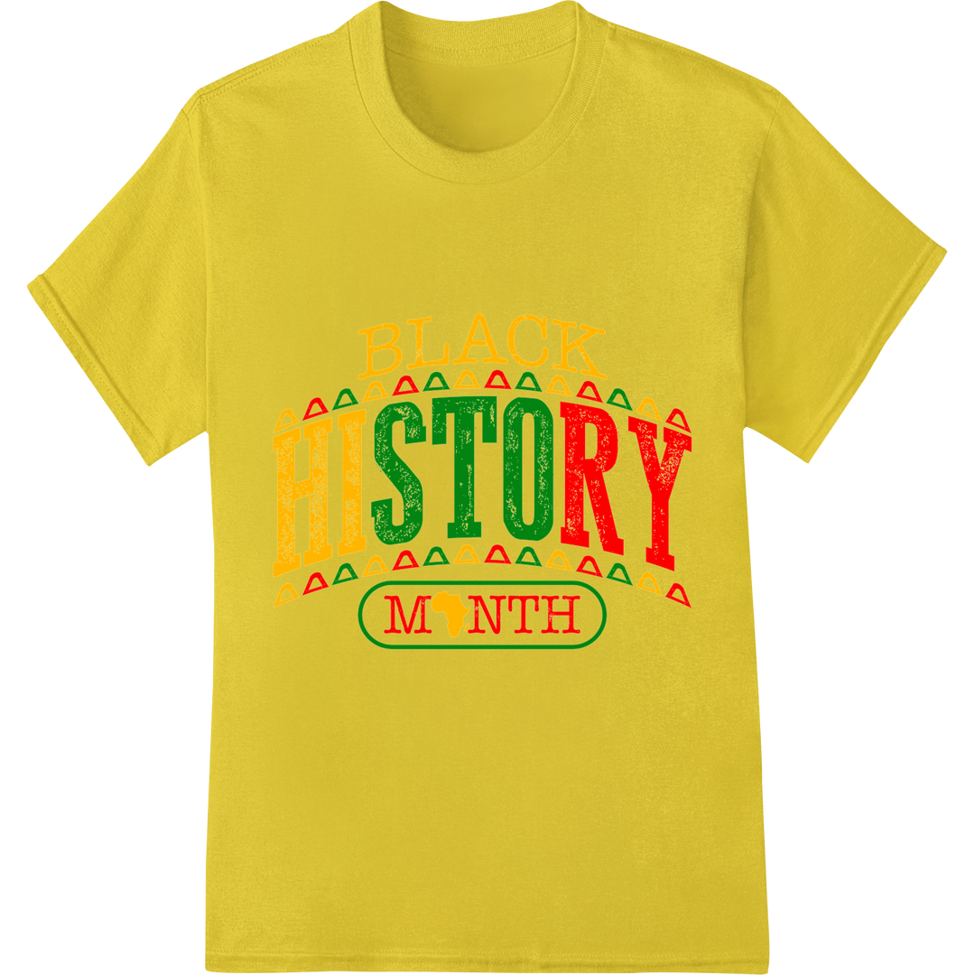 Celebrate Black History Month with Bold DTF Print Design on yellow shirt - SUPERDTF-DTF Prints-DTF Transfers-Custom DTF Prints