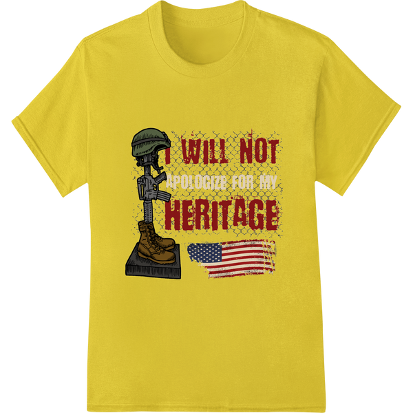 Innovative custom apparel design on Will Not Heritage: Bold Patriotic DTF Print for Veterans