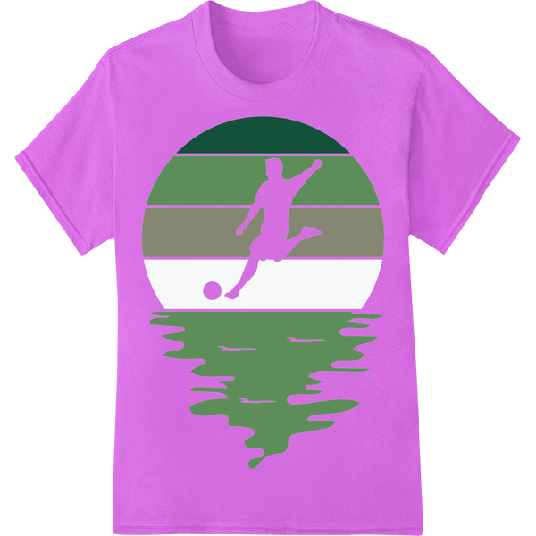 Soccer Star Silhouette | Sports DTF Print Heat Transfer on purple shirt - SUPERDTF-DTF Prints-DTF Transfers-Custom DTF Prints