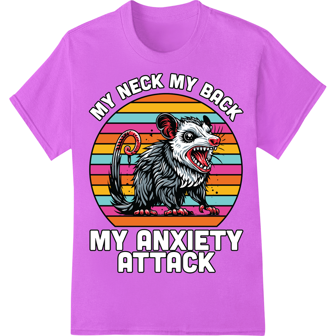 Edgy Anxiety Rat DTF Print | Mental Health Awareness Merch on purple shirt - SUPERDTF-DTF Prints-DTF Transfers-Custom DTF Prints