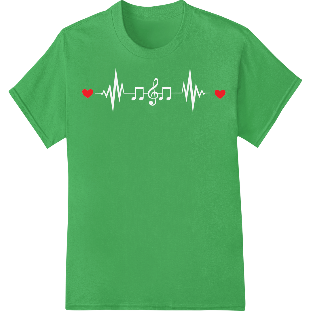 Lovely Heart Border: Romantic DTF Print for Valentine's Day on green shirt - SUPERDTF-DTF Prints-DTF Transfers-Custom DTF Prints