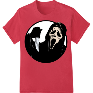 Ghostface Silhouette: Scream-Worthy Style for Halloween enhanced with professional heat transfer