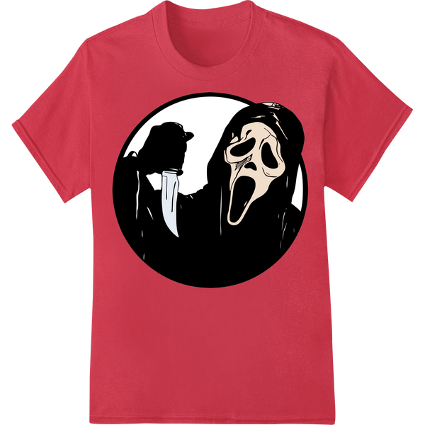 Ghostface Silhouette: Scream-Worthy Style for Halloween enhanced with professional heat transfer