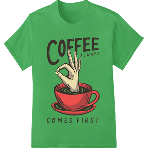 Fuel Your Morning: Coffee Always Comes First featuring professional garment printing