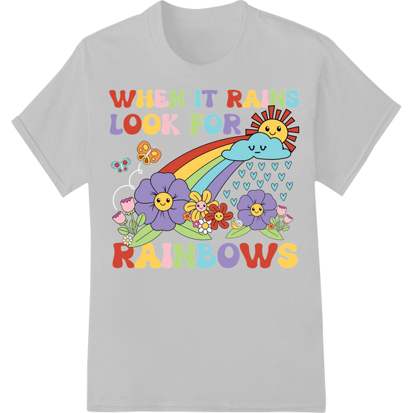 Look for Rainbows Cute Illustration DTF Print Transfer on white shirt - SUPERDTF-DTF Prints-DTF Transfers-Custom DTF Prints