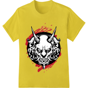 Demonic Skull Heat Transfer - Edgy Halloween DTF Print with custom high-quality t-shirt printing artwork