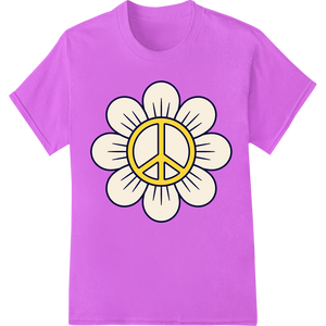 Cutting-edge DTF printing service featured on Flower Power Peace Symbol - DTF Heat Transfer