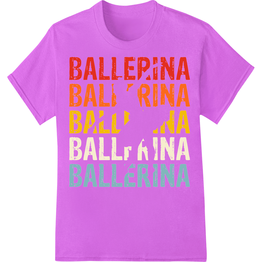 Vibrant Ballet Typography DTF Print Heat Transfer on purple shirt - SUPERDTF-DTF Prints-DTF Transfers-Custom DTF Prints