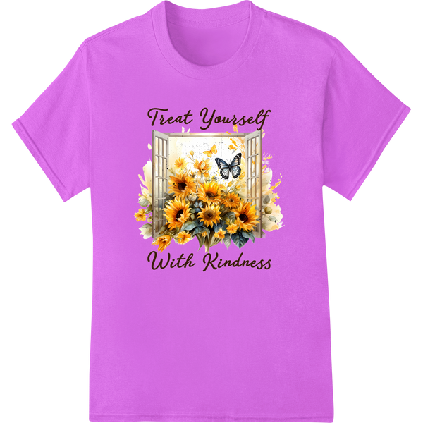 Sunflower Butterfly Kindness DTF Print Heat Transfer on purple shirt - SUPERDTF-DTF Prints-DTF Transfers-Custom DTF Prints