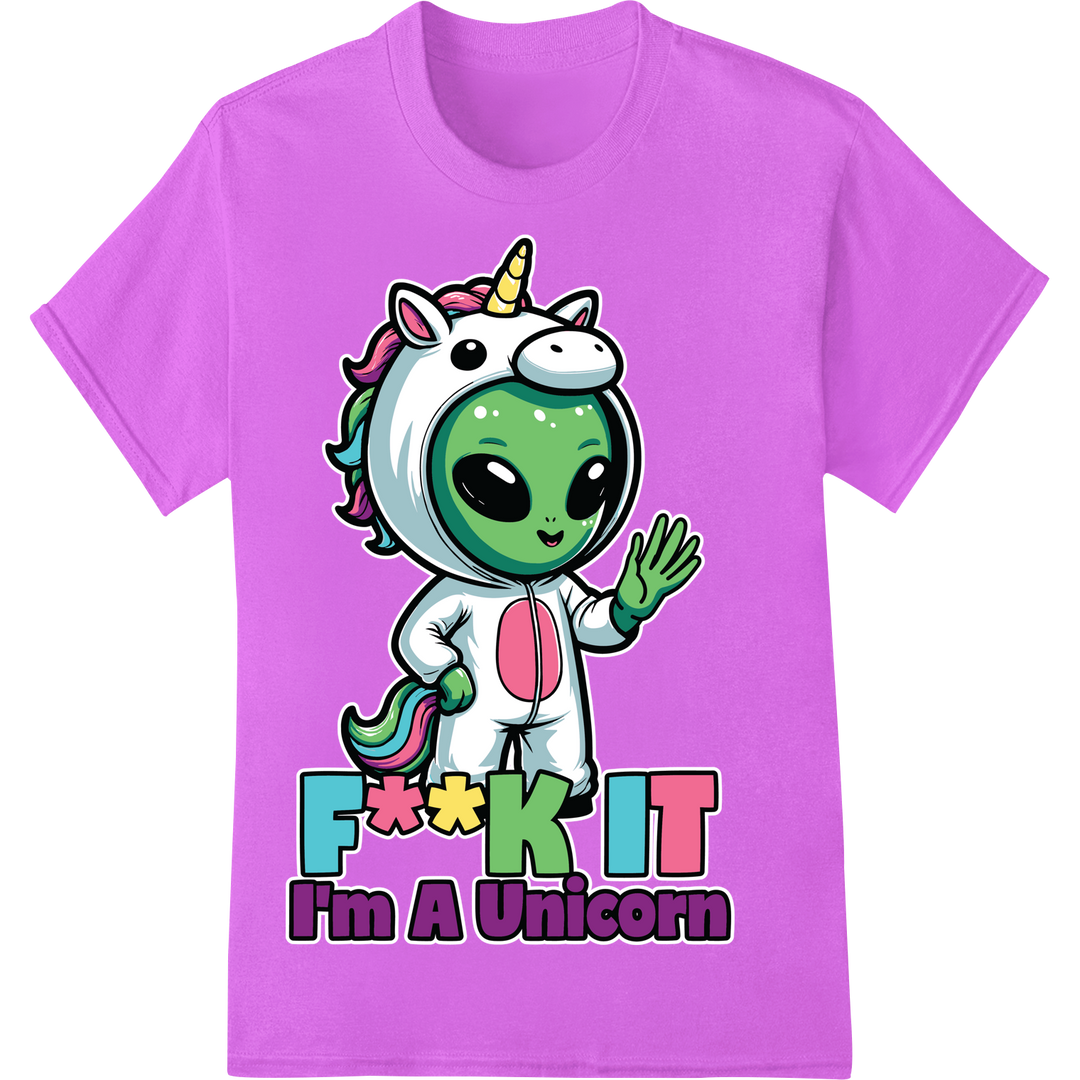 Sassy Unicorn DTF Print: Embrace Your Magic Attitude on purple shirt - SUPERDTF-DTF Prints-DTF Transfers-Custom DTF Prints