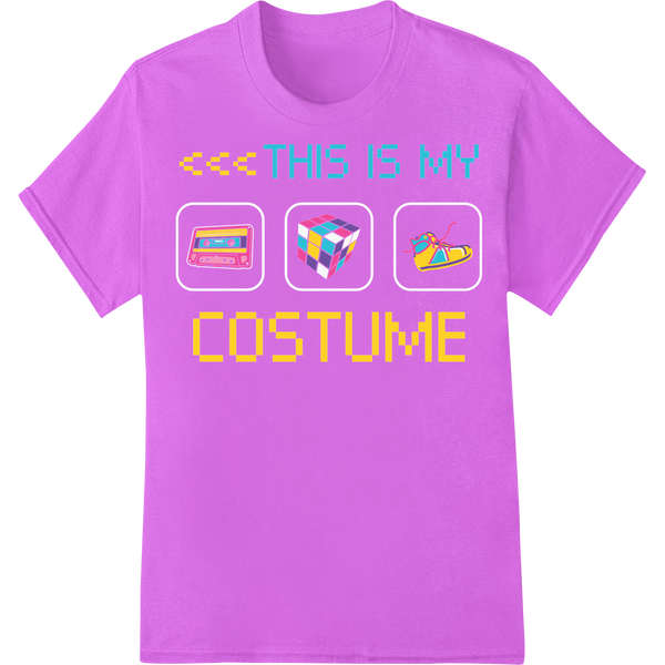 Totally Rad 80s Costume DTF Print - Retro Halloween Style on purple shirt - SUPERDTF-DTF Prints-DTF Transfers-Custom DTF Prints