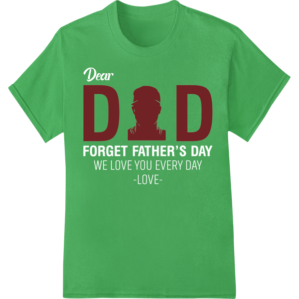 Retro DAD Silhouette | Father's Day DTF Print Heat Transfer on green shirt - SUPERDTF-DTF Prints-DTF Transfers-Custom DTF Prints