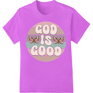 Custom custom DTF designs design - Pastel Butterfly Charm: 'GOO IS GOOD' Quirky Typography