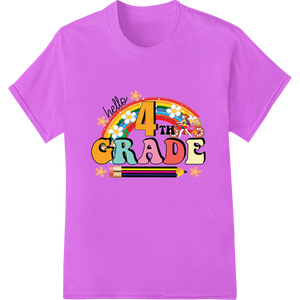 Custom custom print solutions design - Colorful '4th GRADE' Back-to-School Heat Transfer Print