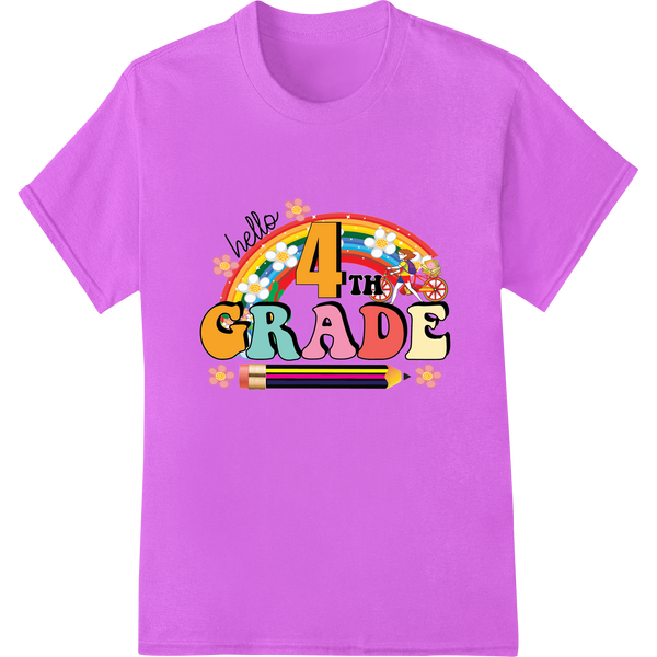 Custom custom print solutions design - Colorful '4th GRADE' Back-to-School Heat Transfer Print