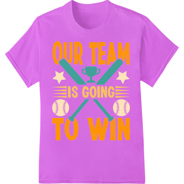 Cheer Your Baseball Team to Victory with this Bold DTF Print on purple shirt - SUPERDTF-DTF Prints-DTF Transfers-Custom DTF Prints