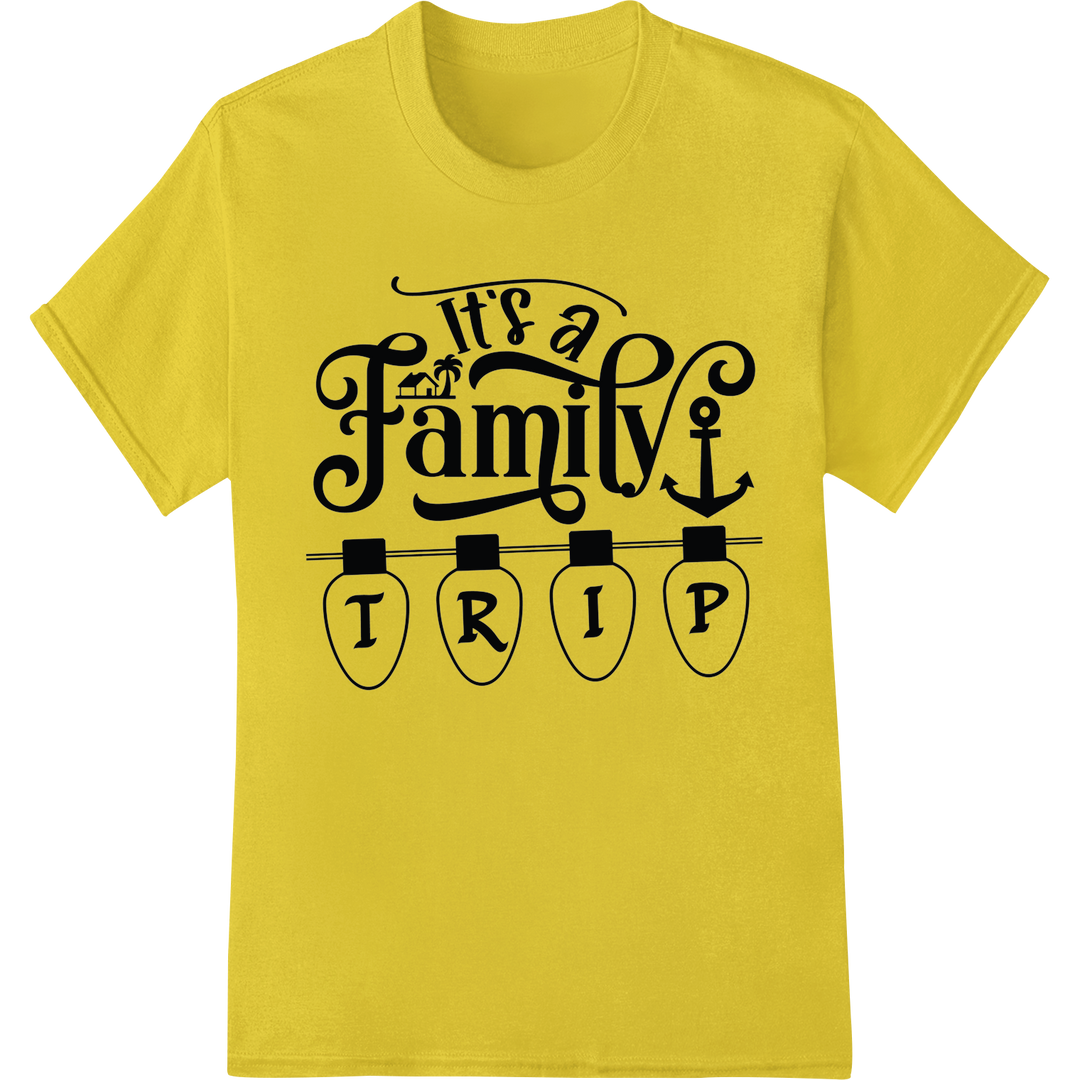 Celebrate Family Adventures with This Fun 'Trip' DTF Print on yellow shirt - SUPERDTF-DTF Prints-DTF Transfers-Custom DTF Prints