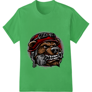 Custom custom apparel design - Fierce Bear Biker with Red Helmet | Beware the Dog