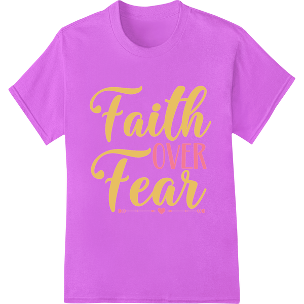 Inspire Faith this Easter with a 'Faith Over Fear' DTF Print on purple shirt - SUPERDTF-DTF Prints-DTF Transfers-Custom DTF Prints